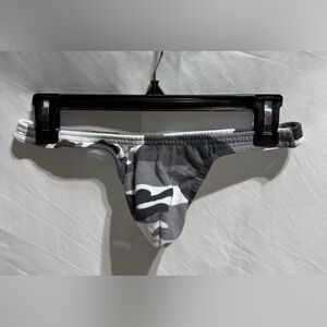 Gray & White Camouflage Thong